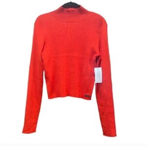 NWT Calvin Klein Jean Red Women's Ribbed Sweater, M